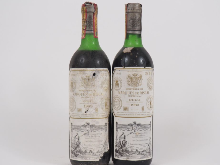 2 BOUTEILLES HEREDEROS MARQUÉS DE RISCAL RIOJA - 1983 - LB-HEP/ETA/BS