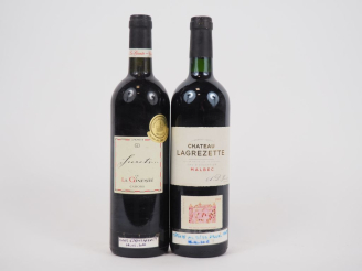 Vente aux enchères 2 BOUTEILLES CAHORS : 1 SECRETS… DE LA GINESTE 2003/1 CHATEAU LAGREZET