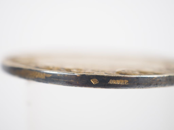 MASCAUX.  Médaille en argent doré "Aviation" "Voyage autour du Monde D