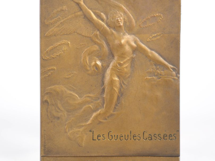 Raoul LAMOURDEDIEU. Médaille (plaque) en bronze les Gueules cassées  à