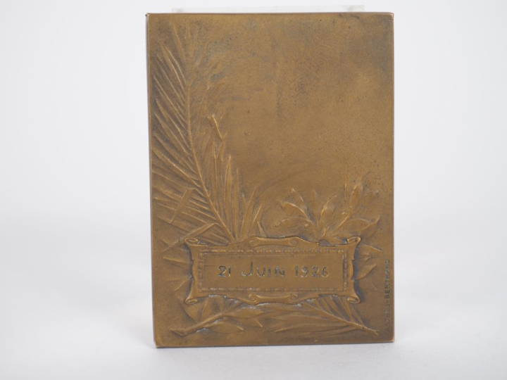 Raoul LAMOURDEDIEU. Médaille (plaque) en bronze les Gueules cassées  à