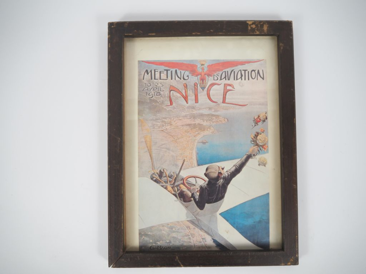 Reproduction d'affiche "Meeting d'aviation à Nice du 10 avril 1910".