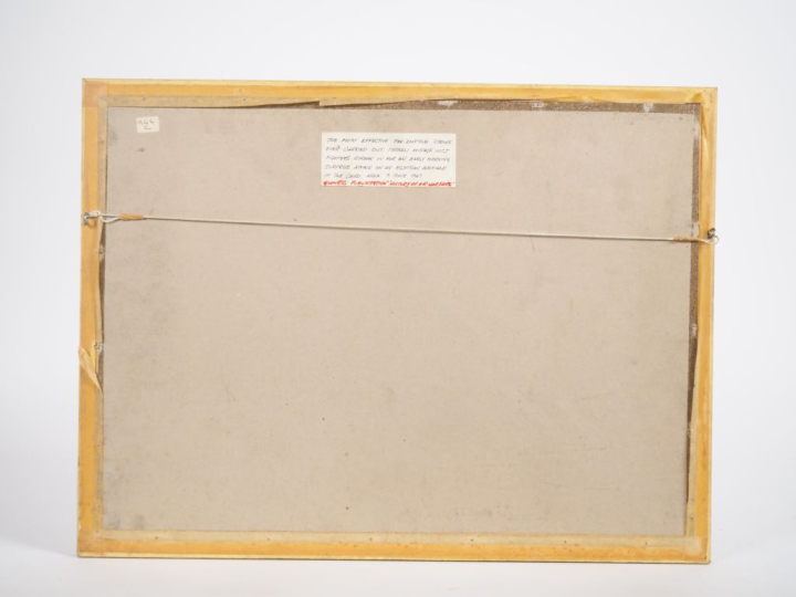 ROLK.  "l'attaque des mirages israeliens"  Gouache, signée en bas à dr