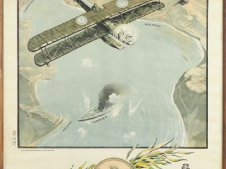 Vente aux enchères Affiche grecque commémorant la bataille des Dardanelles  Dim. 84 x 56 