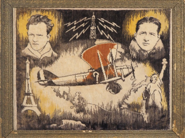 Impression, tapisserie en velours commémorant la première traversée de