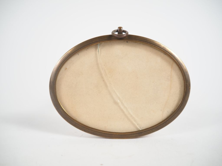 Miniature début XIXème, "personnages pêchant près d'un temple à l'anti