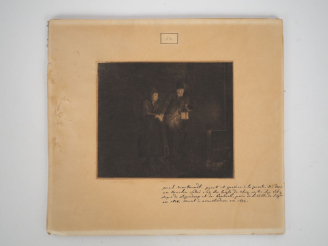 Vente aux enchères Gravure en noir d'après Rembrandt. Dim. 13 x 15 cm.