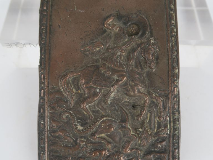 2 icônes XIXème "Vierge à l'enfant" et "Saint Georges terrassant le dr