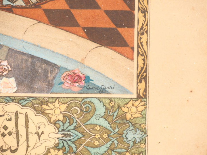 Léon CARRE.  Lithographie "la luxure", signée. Datée et dédicacée. Dim