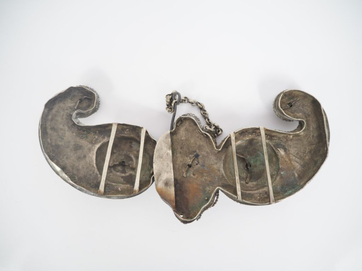 Eléments de ceinture Afrique du Nord en métal argenté, à décor filigra