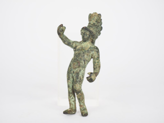 Vente aux enchères Figurine du dieu romain Mars. Bronze. H. 9 cm. (accident au poignet). 