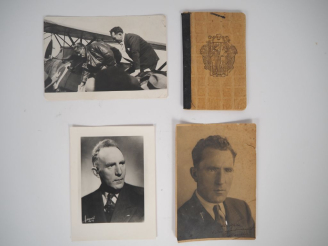 Vente aux enchères Maurice BELLONTE. Lot de 4 photographies du pilote dont une de chez Ha