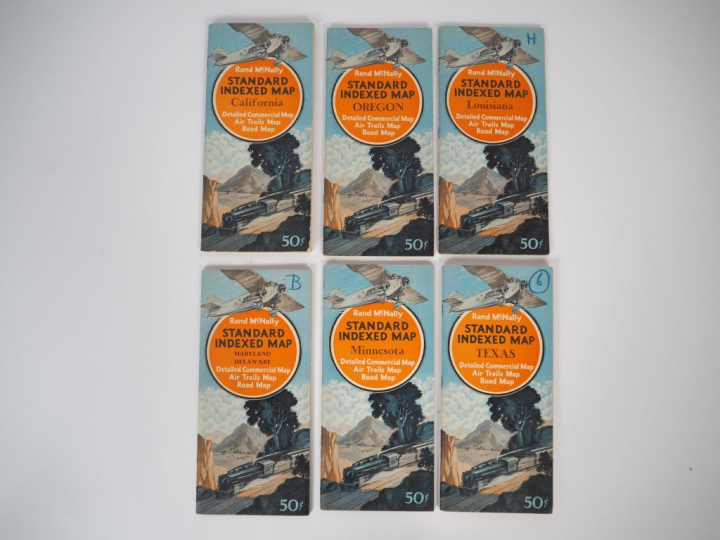 STANDARD INDEXED AND TRAILS MAPS par Rand Mc Nally. Ensemble de 6 cart