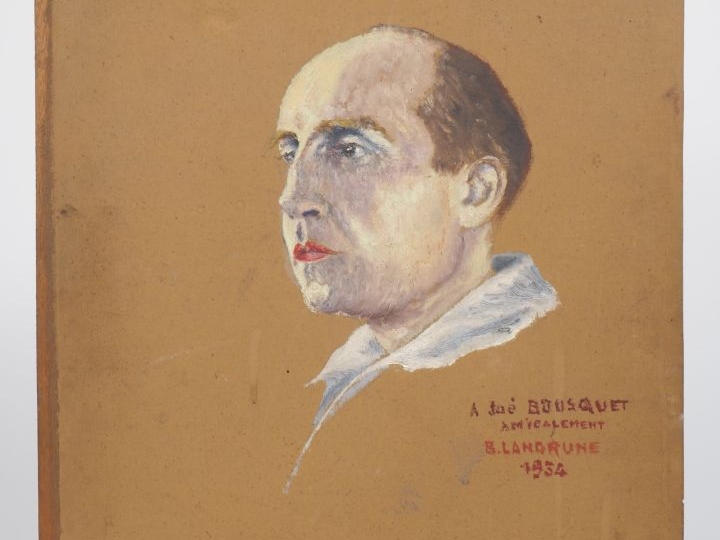 [BOUSQUET (Joë)]. PORTRAIT DE JOË BOUSQUET. Huile sur toile brune coll