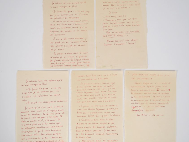 BOUSQUET (Joë). FRAGMENTS AUTOGRAPHES. 5 pages sur 5 ff. (210 X 136 mm