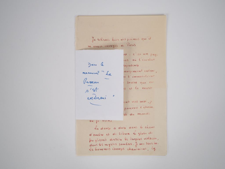 BOUSQUET (Joë). FRAGMENTS AUTOGRAPHES. 5 pages sur 5 ff. (210 X 136 mm