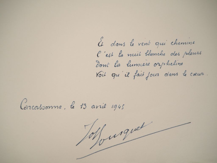 BOUSQUET (Joë). LA CONNAISSANCE DU SOIR. P., Éditions du Raisin, 1945.