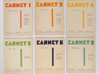 Vente aux enchères CARNET. Numéros 1-3-4-5-6-8. Paris, José Corti, 1931. Six plaquettes i