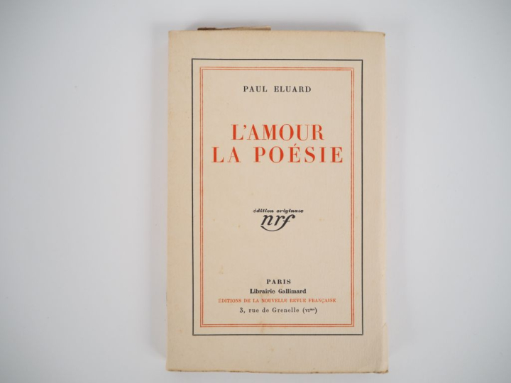 ÉLUARD (P.). L’AMOUR LA POÉSIE. Paris, Gallimard, 1929. In-12 broché, 