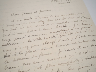 Vente aux enchères ERNST (M.). LETTRE AUTOGRAPHE signée adressée aux Ducellier. Deux page