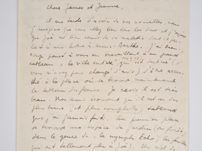 ERNST (M.). LETTRE AUTOGRAPHE signée adressée aux Ducellier. Deux page