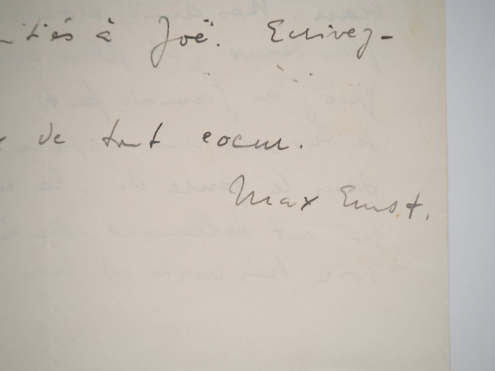 ERNST (M.). LETTRE AUTOGRAPHE signée adressée aux Ducellier. Deux page