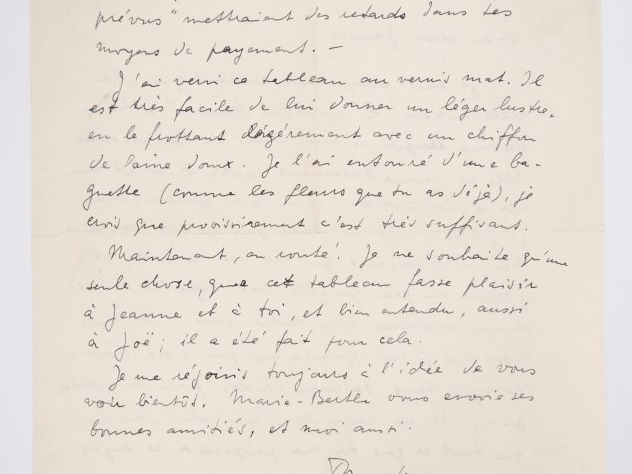 ERNST (M.). LETTRE AUTOGRAPHE signée adressée aux Ducellier. Deux page