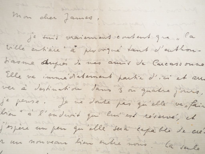 ERNST (M.). LETTRE AUTOGRAPHE signée adressée aux Ducellier. Deux page