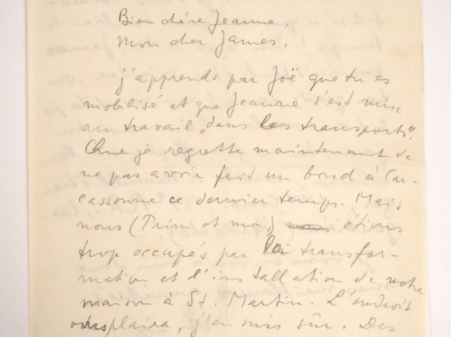 ERNST (M.). LETTRE AUTOGRAPHE signée adressée aux Ducellier. Deux page