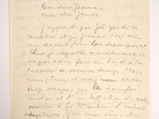 Vente aux enchères ERNST (M.). LETTRE AUTOGRAPHE signée adressée aux Ducellier. Deux page