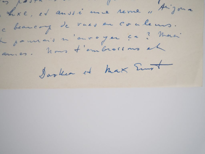 ERNST (M.). LETTRE AUTOGRAPHE signée adressée à James Ducellier. Une p