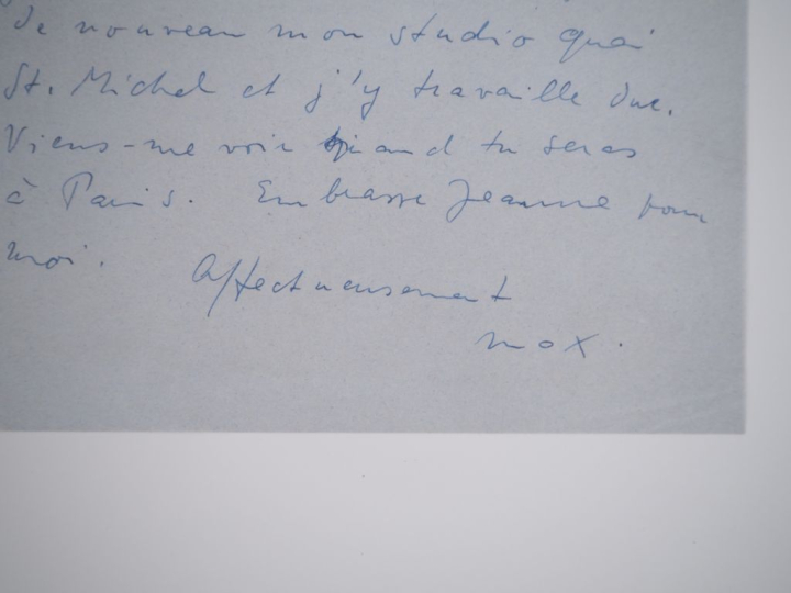 ERNST (M.). LETTRE AUTOGRAPHE signée adressée à James Ducellier. Une p