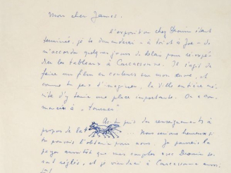 Vente aux enchères ERNST (M.). LETTRE AUTOGRAPHE signée adressée à James Ducellier. Une p