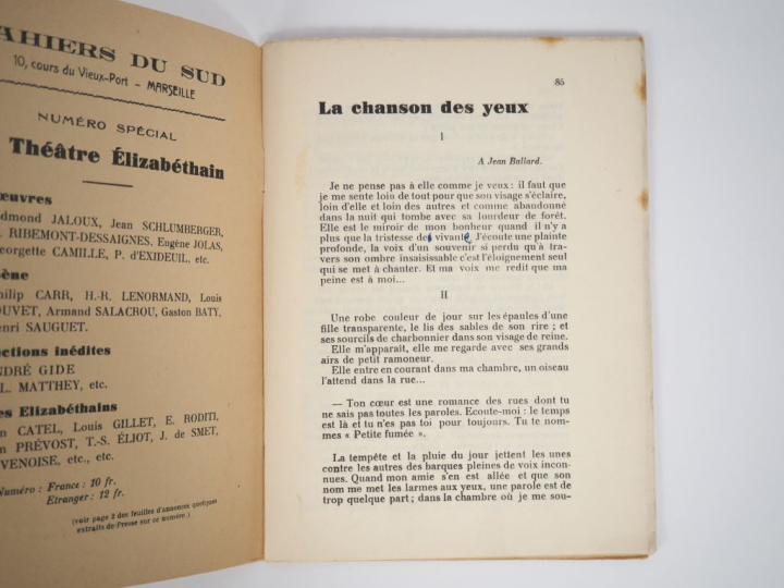 JEUNESSE. Nouvelle série. 1re année. Numéro VI. Talence-Bordeaux, octo