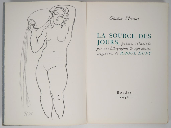 MASSAT (G). LA SOURCE DES JOURS. P., Bordas, 1948. Très grand in-8 bro