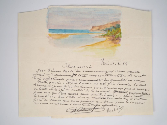 Vente aux enchères MONFREID (H. de). LETTRE AUTOGRAPHE signée adressée au couple Ducellie