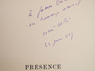 Vente aux enchères NELLI (René). PRÉSENCE. [Carcassonne], Éditions "Chantiers", 1929. In-