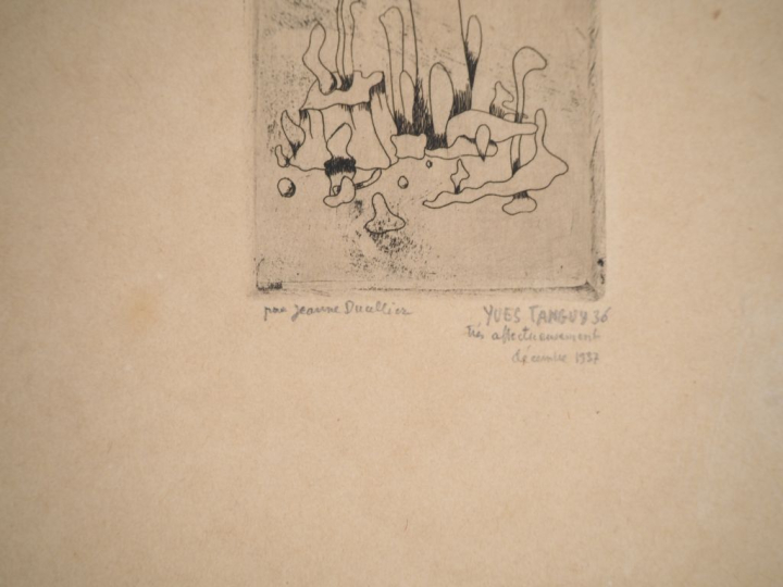 TANGUY (Yves). EAU-FORTE SANS TITRE. Planche vélin (225 X 155 mm), gra