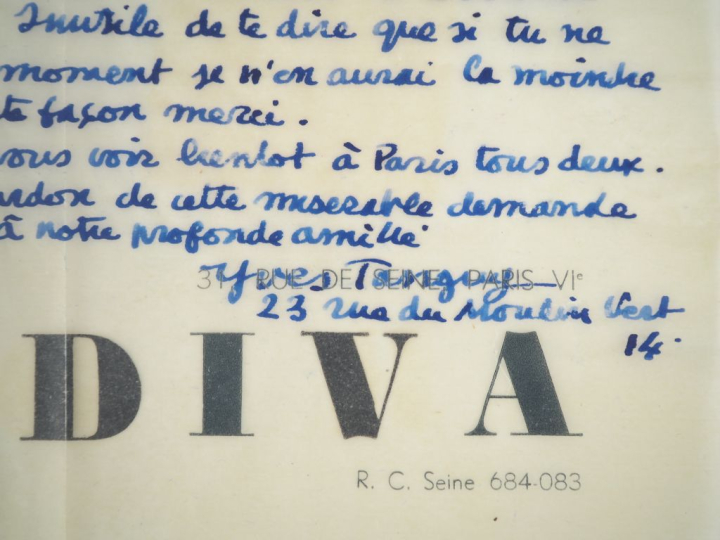 TANGUY (Yves). LETTRE AUTOGRAPHE signée adressée à James Ducellier. Un