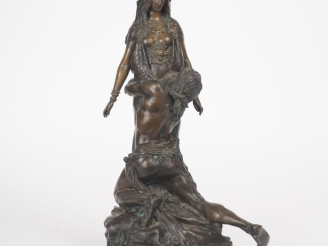 Vente aux enchères Théodore RIVIERE. "Salambô chez Mâthô" dit aussi "Carthage". Groupe en