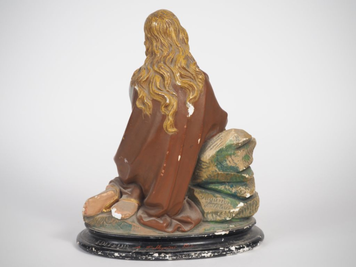 PELLEGRINI Editeur. "Saint femme implorante". Sculpture en plâtre poly