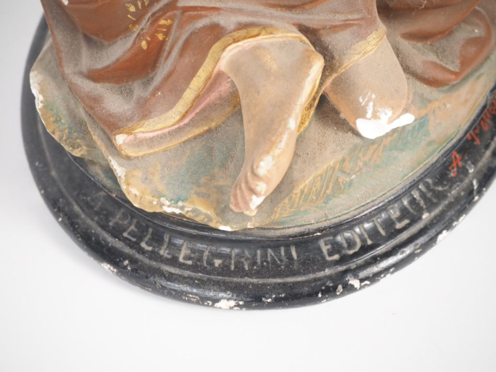 PELLEGRINI Editeur. "Saint femme implorante". Sculpture en plâtre poly