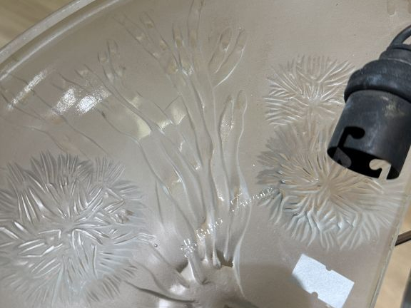 LALIQUE France Paire d'appliques en verre blanc moulé-pressé à décor d