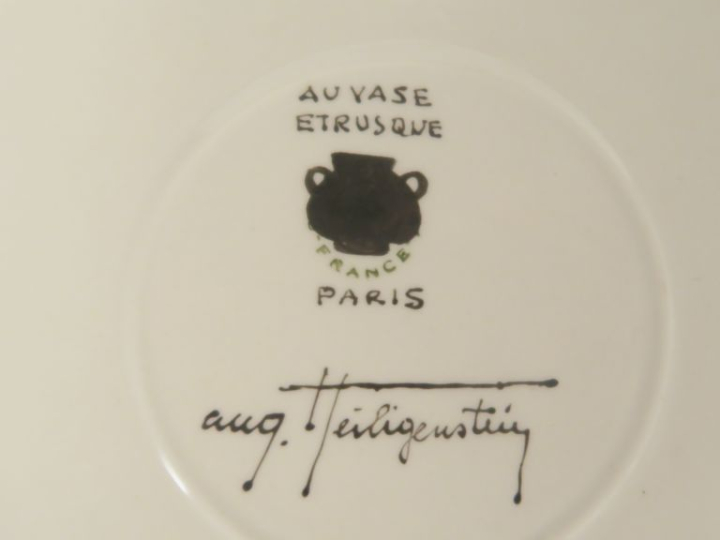 Auguste HEILIGENSTEIN. 12 assiettes en porcelaine décor "Chinchart". S