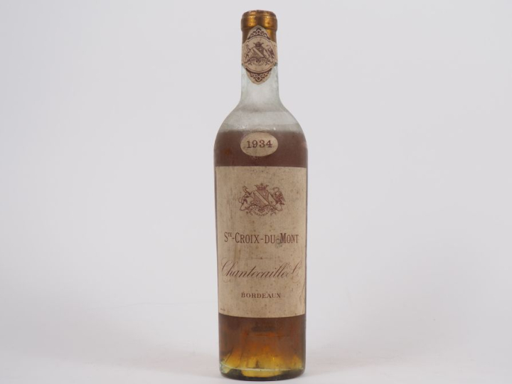 1 VIEILLE BOUTEILLE CHANTECAILLE SAINTE CROIX DU MONT - 1934 - VIDANGE