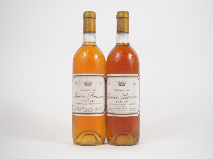 2 BOUTEILLES CHÂTEAU DES GRANDES BERNISSES BARSAC - 1988