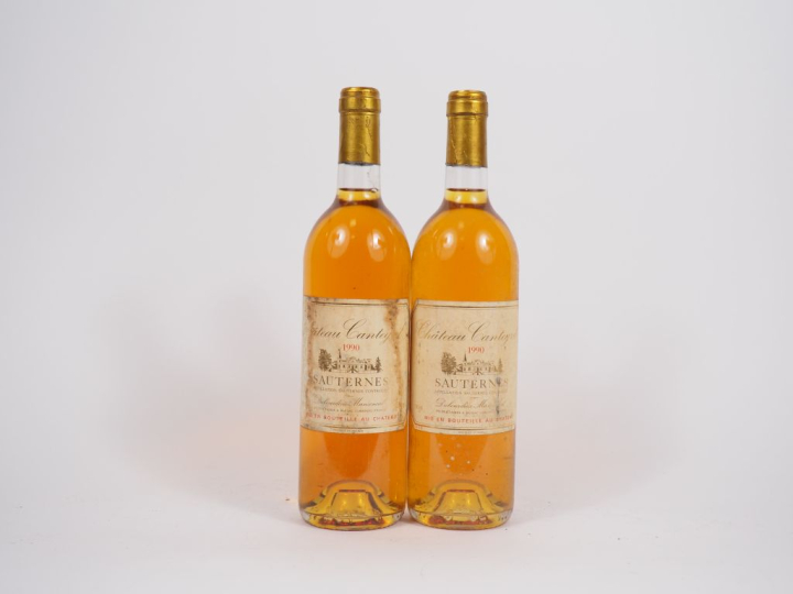 2 BOUTEILLES CHÂTEAU CANTEGRIL SAUTERNES - 1990 - ETS