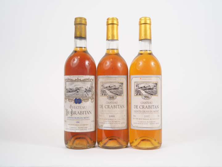 3 BOUTEILLES CHÂTEAU DE CRABITAN SAINTE CROIX DU MONT : 1 de 1988/1 de