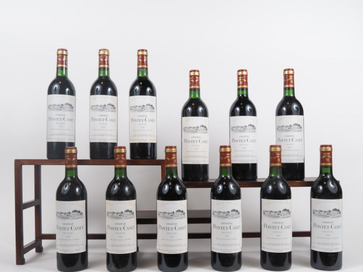 12 BOUTEILLES CHÂTEAU PONTET CANET GCC PAUILLAC - 1986 - BG - CBO