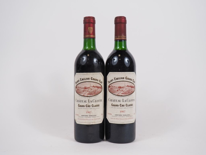 2 BOUTEILLES CHÂTEAU LA CLOTTE GCC ST ÉMILION - 1987 - LB